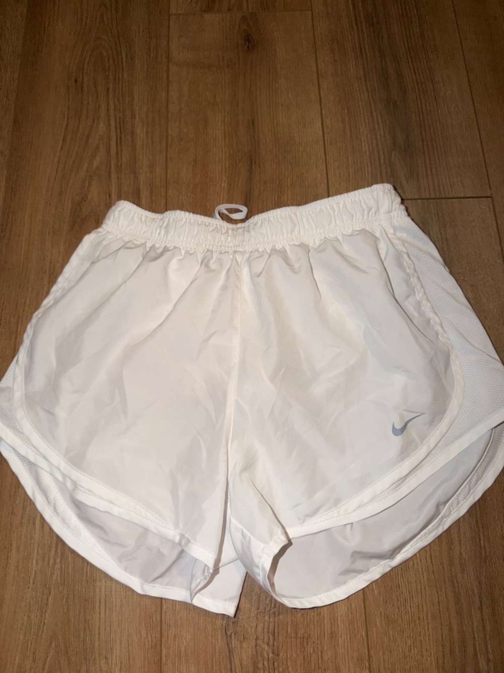 Nike Women’s White Athletic Running Shorts with Mesh Panels